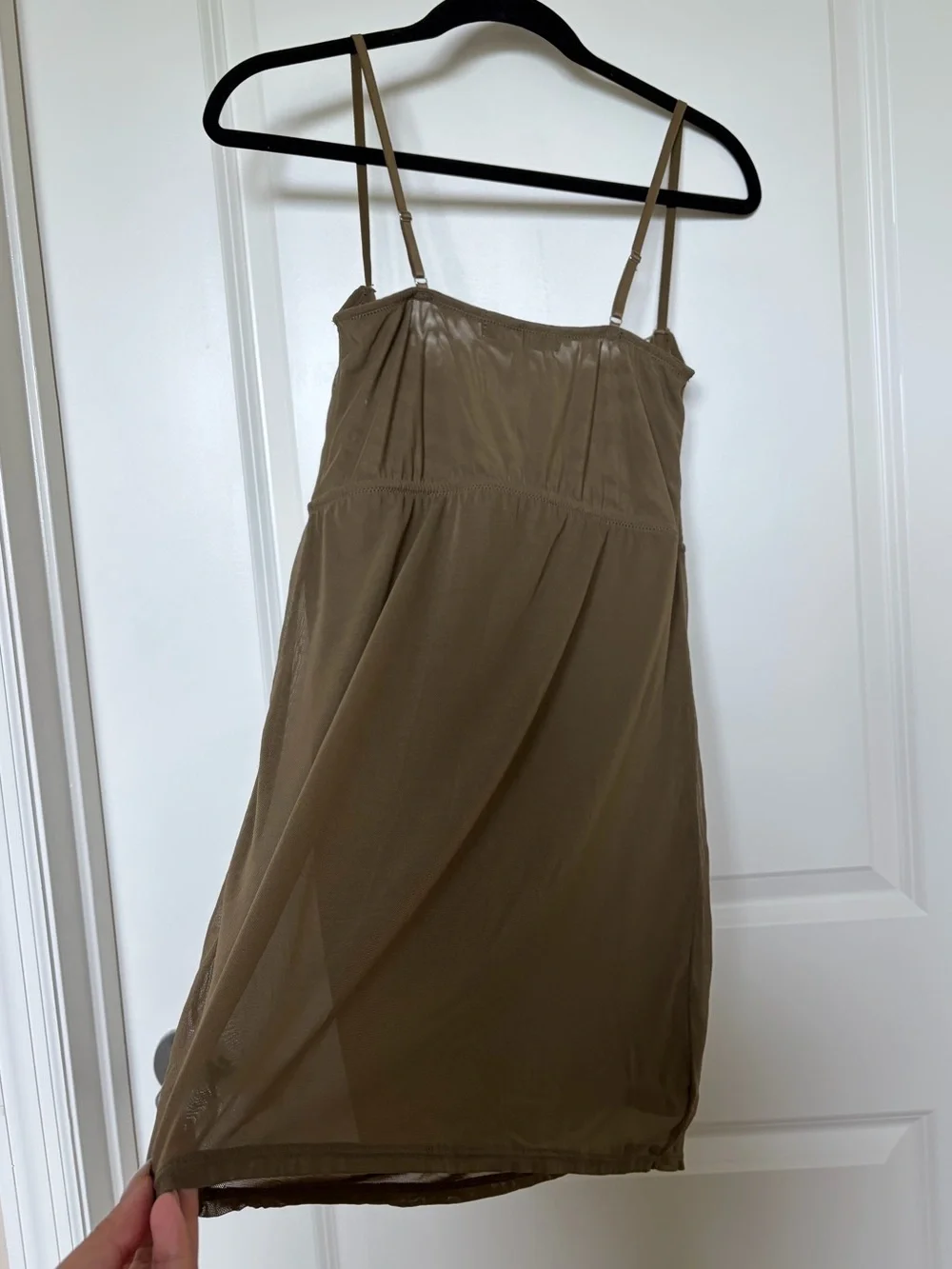 Urban Outfitters Olive Lace-Trim Slip Dress